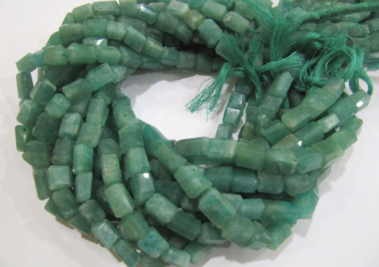 Natural Green Amazonite Nugget Shape 8mm To 12mm Beads Strand 8 Inches Long