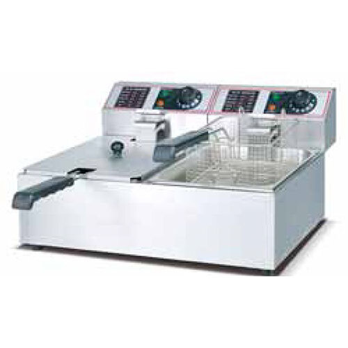 Electric Double Fryer - Interior Coating: Ceramic
