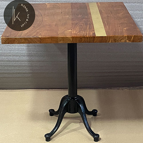 As Per Availability Wooden Table Top With Iron Stand