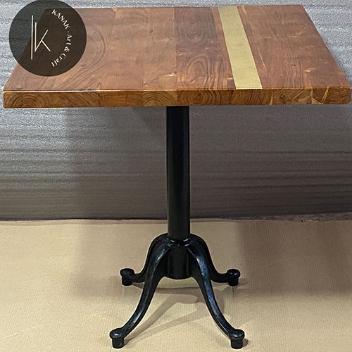 Wooden Table Top With Iron Stand