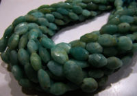 Natural Amazonite Oval Shape Faceted 10mm to 12mm Beads sold per Strand 13'' Long