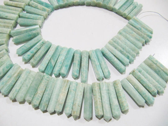 Natural Amazonite Pencil Shape 1 Inch Long sold per strand 8 inch long