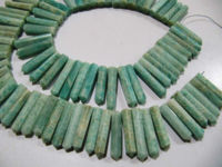 Natural Amazonite Pencil Shape 1 Inch Long sold per strand 8 inch long