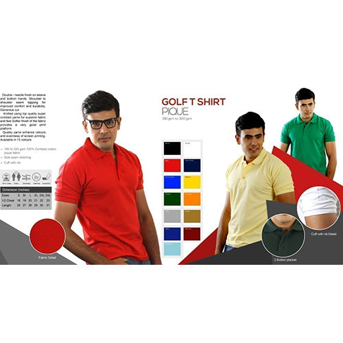 Mens Golf T-Shirt Pique