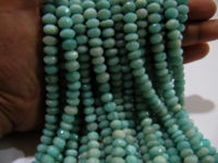 Natural Amazonite Rondelle Faceted 7-8mm Beads Strand 13 inch long