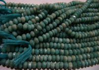 Natural Amazonite Rondelle Faceted 7-8mm Beads Strand 13 inch long