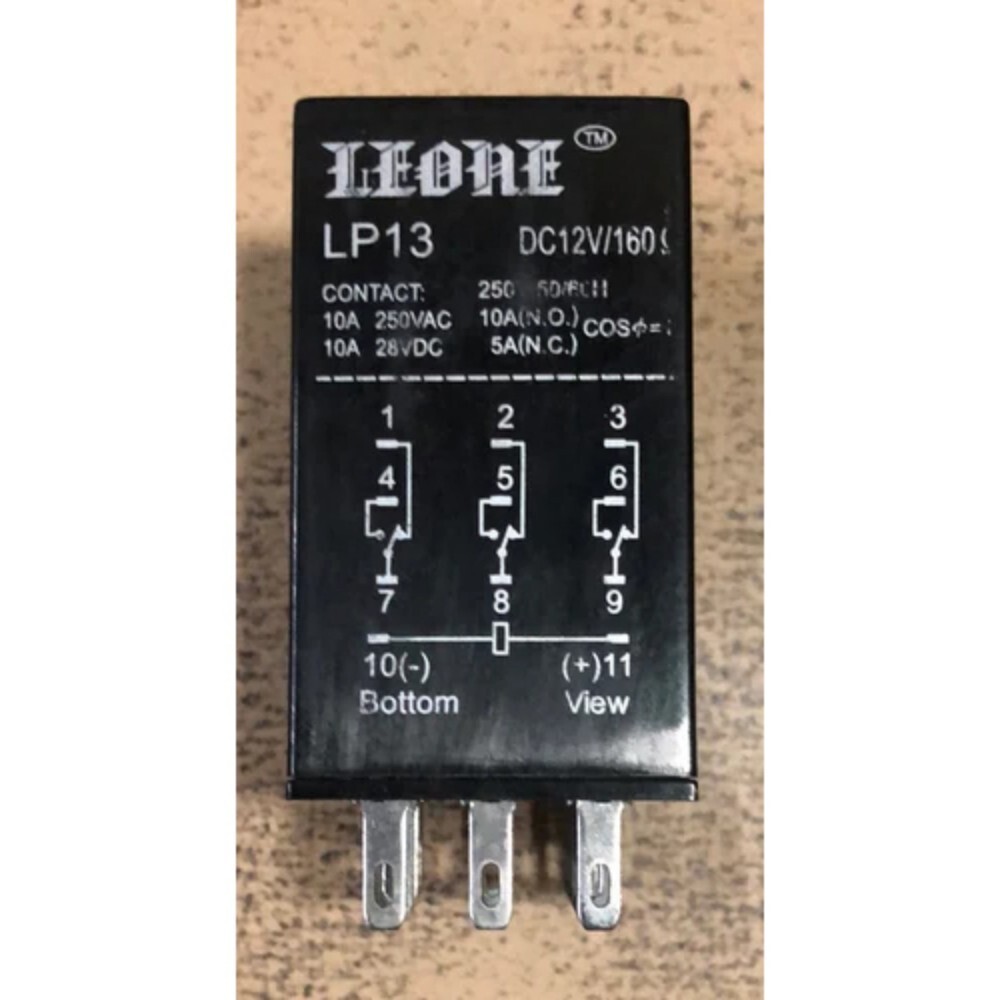 Leone LP13 Relay - 12 Volt, 10 Ampere | High Insulation Resistance, Protective Terminal Type, Overload Protection System
