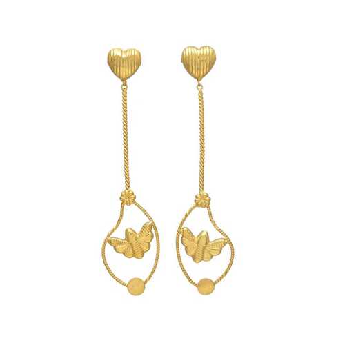 Dangle butterfly long earring set