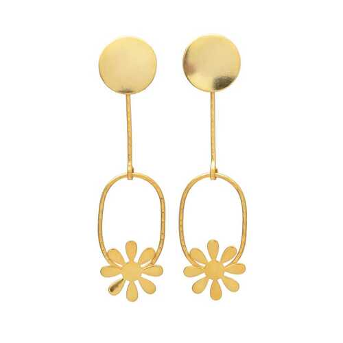 Dangle flower long earring set