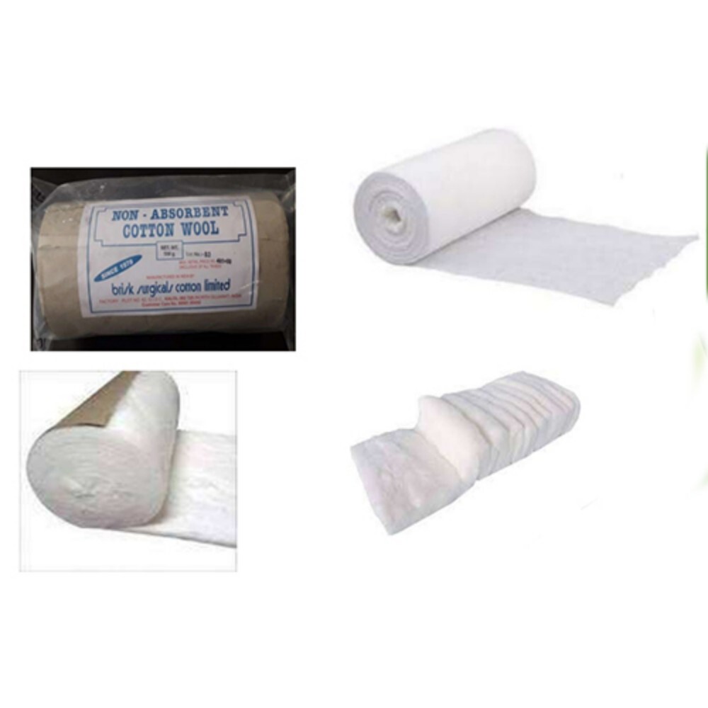 Non Absorbent Cotton Wool - 100% Cotton Material, Woven Style, General Use , White Color, Disposable Quality