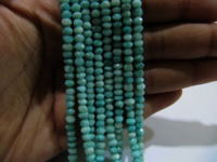 Natural Amazonite Rondelle Faceted 3-4 mm Beads Strand 13 inch long