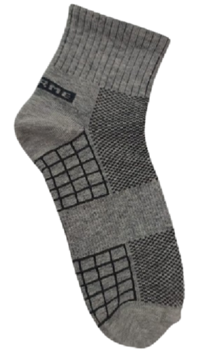 SQUARE DESIGN GREY ANKLE SOCKS