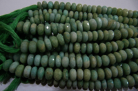 Natural Green Amazonite Rondelle Faceted 9-10 mm Beads Strand 10 inch long