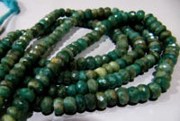 Natural Amazonite Rondelle Faceted Silver 6-7mm Beads Strand 13 inches long