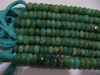 Natural Amazonite Rondelle Faceted 7 to 10mm Beads Strand 8 inch long