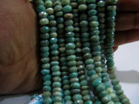 Natural Amazonite Rondelle Faceted 7 -8mm Beads Strand 13 inches long