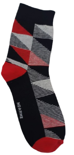 BLACK AND RED STRIPE ANKLE SOCKS