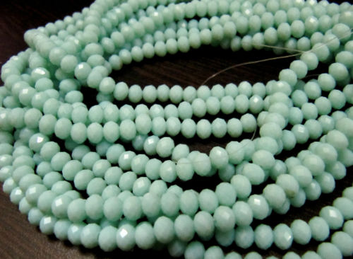 Light Amazonite Hydro quartz Rondelle Faceted 6mm Beads Strand 17 inches long