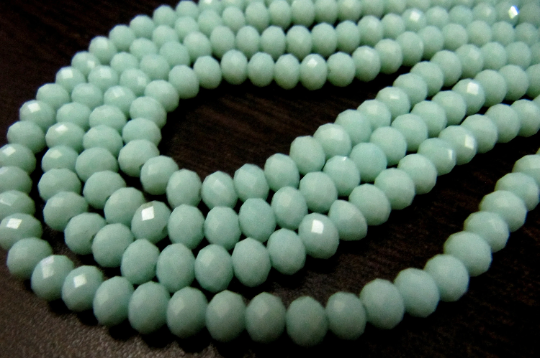 Light Amazonite Hydro quartz Rondelle Faceted 6mm Beads Strand 17 inches long