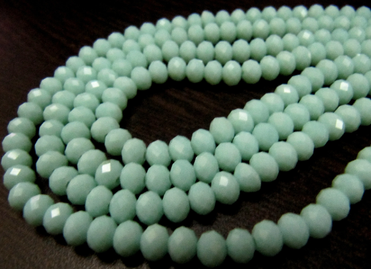 Light Amazonite Hydro quartz Rondelle Faceted 6mm Beads Strand 17 inches long