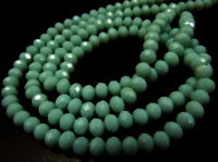 Light Amazonite Hydro quartz Rondelle Faceted 6mm Beads Strand 17 inches long