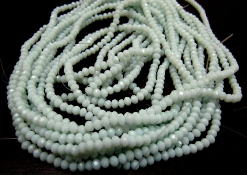 Amazonite Hydro quartz Rondelle Faceted 3-4 mm Beads Strand 16 inches long