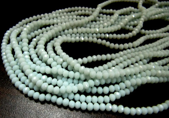 Amazonite Hydro quartz Rondelle Faceted 3-4 mm Beads Strand 16 inches long