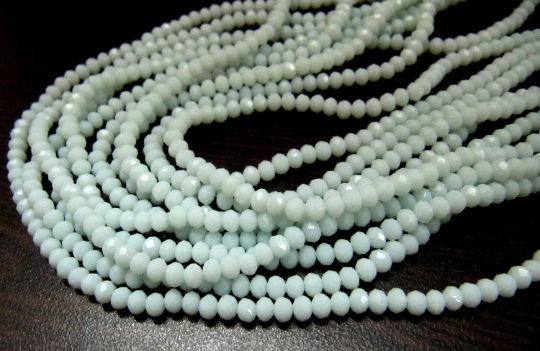 Amazonite Hydro quartz Rondelle Faceted 3-4 mm Beads Strand 16 inches long