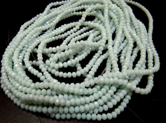 Amazonite Hydro quartz Rondelle Faceted 3-4 mm Beads Strand 16 inches long