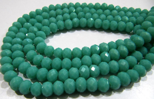 Amazonite Hydro quartz Rondelle Faceted 6mm Beads Strand 17'' Long