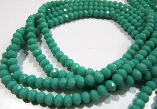 Amazonite Hydro quartz Rondelle Faceted 6mm Beads Strand 17'' Long