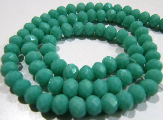 Amazonite Hydro quartz Rondelle Faceted 6mm Beads Strand 17'' Long