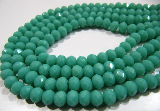 Amazonite Hydro quartz Rondelle Faceted 6mm Beads Strand 17'' Long