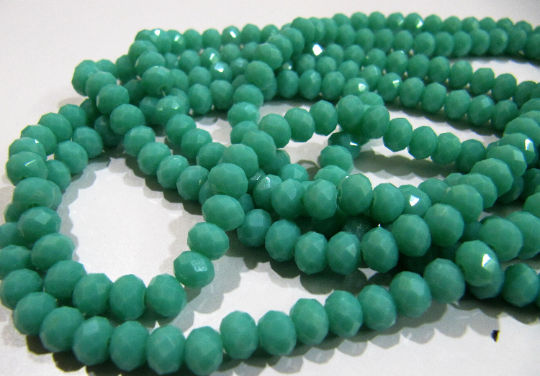 Amazonite Hydro quartz Rondelle Faceted 6mm Beads Strand 17'' Long