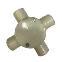 4 Way Pvc Junction Box - Pvc Material, 25mm Dimensions | Waterproof, Powder Coated, Polished Finish, Four Terminals For Reliable Connections