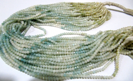 Natural Amazonite Round Faceted 2.5mm to 3mm Strand 13 Inch Long