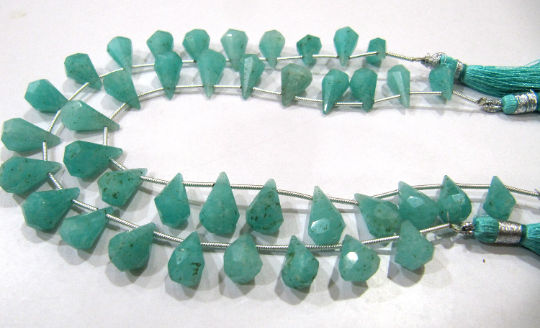 Natural amazonite Faceted Teardrop 6x10mm to 9x15mm per Strand 8'' long