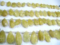 Natural Yellow Aquamarine Pear Shape Faceted 1-1.5 inch long beadsStrand 8'' Long