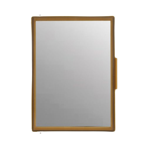 Ivory Brown Door Mirror Bathroom Cabinet - Finish: Glossy