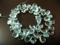 Natural Aquamarine Pear Shape Faceted 6X9mm Beads Strand 8'' long