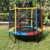 55 Inch Rainbow Junior Trampoline - Galvanized Steel Frame, Uv-resistant Mat, Multi-color, 30 Springs