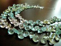 Natural Aquamarine Heart Shape Faceted 7-8mm Strand 10 inches long