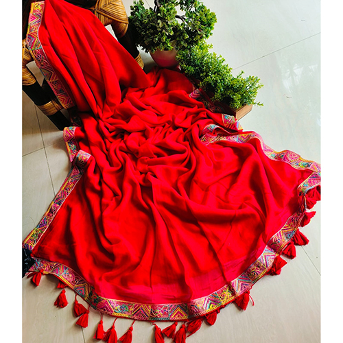 Red Cotton Saree