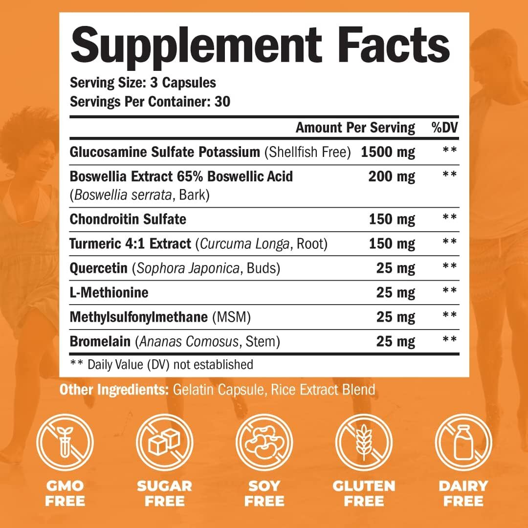 Vimerson Glucosamine Chondroitin MSM Turmeric Boswellia  90 Capsules