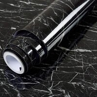 Black Marble Foil Paper - Paper With Aluminium Foil Coating, 10-50m Roll Length, Black Marble Pattern, Glossy Metallic Finish, Acid-free, Screen & Uv Printable, Mild Heat Resistant