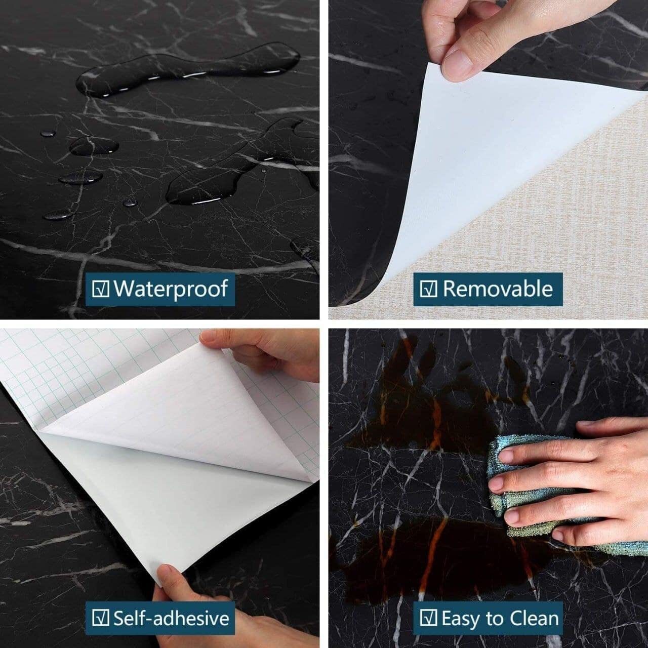 BLACK MARBLE FOIL PAPER