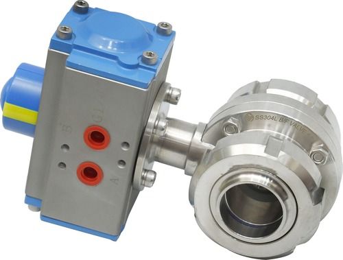 SS BUTTERFLY VALVE UNION END ACTUATOR TYPE