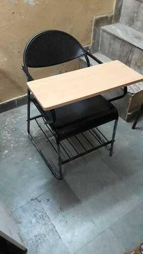 Metal Writing Pad Chair - 18 Gauge Pipe & Sheet, Engineered Wood Pad, Powder Coated Finish, 1 Year Warranty