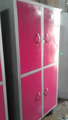 4 Doors Almirah Locker - Color: Pink And White