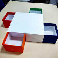 Rigid Multi Drawer Box - High-quality Paper Material, Glossy Lamination, Uv Offset Printing , Embossed Texture For Enhanced Storage Solutions